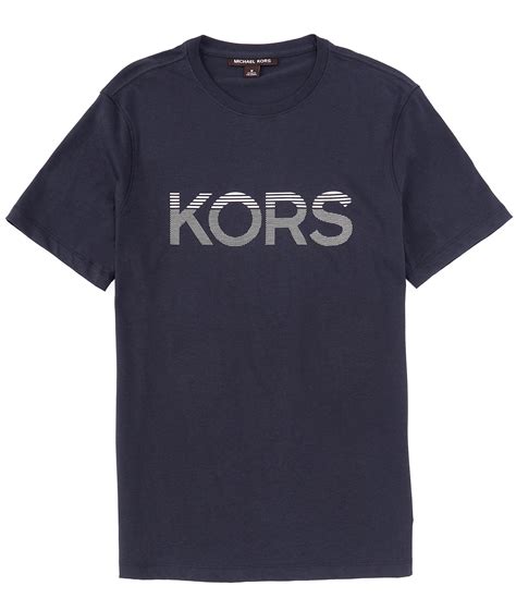 navy michael kors birdseye tipped short sleeve crew|michael kors short sleeve shirt .